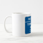 Tanduiding van het toeristisch informatiecentrum koffiemok (Links)