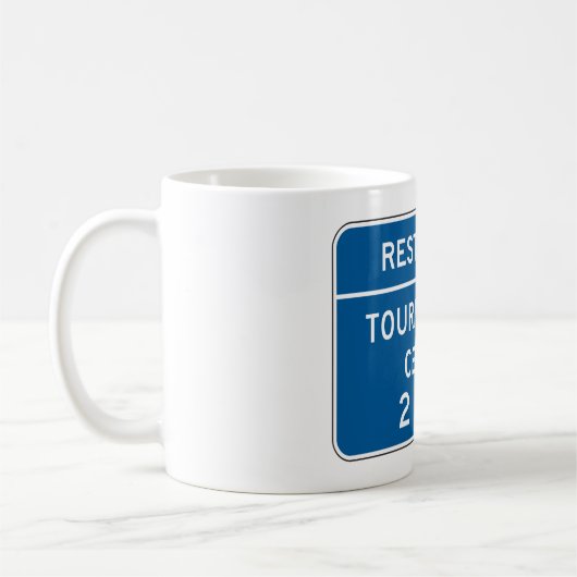 Tanduiding van het toeristisch informatiecentrum koffiemok (Links)