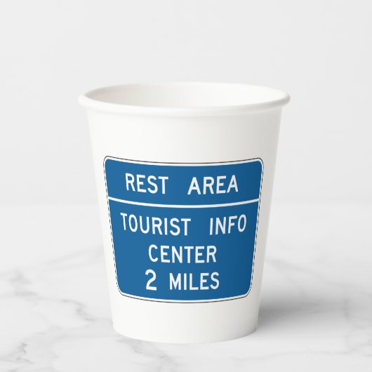 Tanduiding van het toeristisch informatiecentrum papieren bekers (Voorkant)