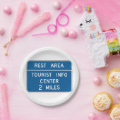 Tanduiding van het toeristisch informatiecentrum papieren bordje (Feest)