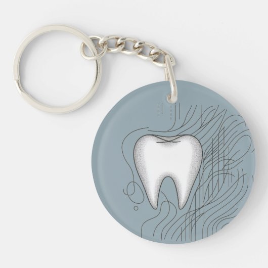 Tandverzorging Design Moderne Molaar Sleutelhanger (Voorkant)
