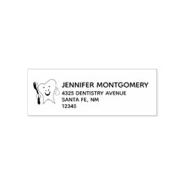 Tandverzorging Gelukkige Tand met Tandenborstel Zelfinktende Stempel