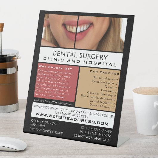 Tandverzorging, tandheelkunde, tandheelkunde Adver Reclamebord Met Voetstuk (Insitu)