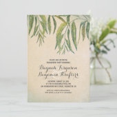 Tandvleesboom verlaat elegant  verlovingsfeest kaart (Staand voorkant)