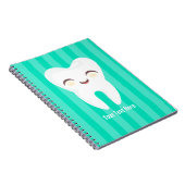 Tandwiel - Aangepaste laptop met Blauwgroen strepe Notitieboek (Rechterzijde)