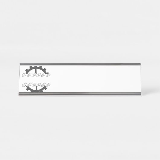 tandwiel bureau naambordje (Voorkant)