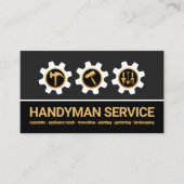 Tandwiel Handyman Tools Iconen Builder Visitekaartje (Voorkant)