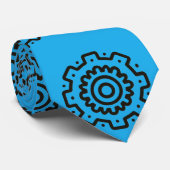 Tandwiel op blauw stropdas (Opgerold)