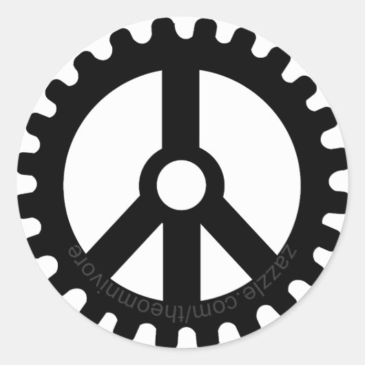 Tandwiel van de vrede rond sticker (Voorkant)