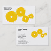 Tandwielen - Ambergeel op wit Visitekaartje (Voorkant / Achterkant)