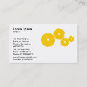 Tandwielen - Ambergeel op wit Visitekaartje (Achterkant)