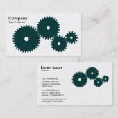 Tandwielen - Donkergroen op wit Visitekaartje (Voorkant / Achterkant)