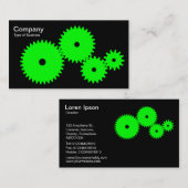 Tandwielen - Groen op zwart Visitekaartje (Voorkant / Achterkant)