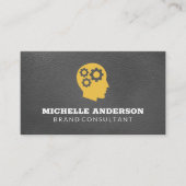 Tandwielen in het hoofdpictogram | Elegant Visitek Visitekaartje (Voorkant)