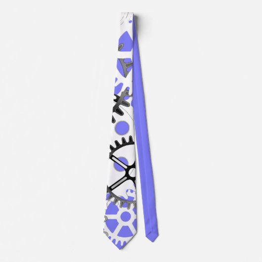 Tandwielen op Periwinkle Blue Stropdas (Voorkant)