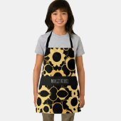 Tandwielen zwart goud monochromatische patroon schort (Insitu)