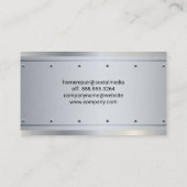 Tandwielpictogram | timmerwerk | Metaalklinknagels Visitekaartje (Achterkant)