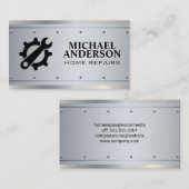 Tandwielpictogram | timmerwerk | Metaalklinknagels Visitekaartje (Voorkant / Achterkant)