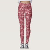 Tandwieltjes afdrukken wit & jester rood leggings (Voorkant)