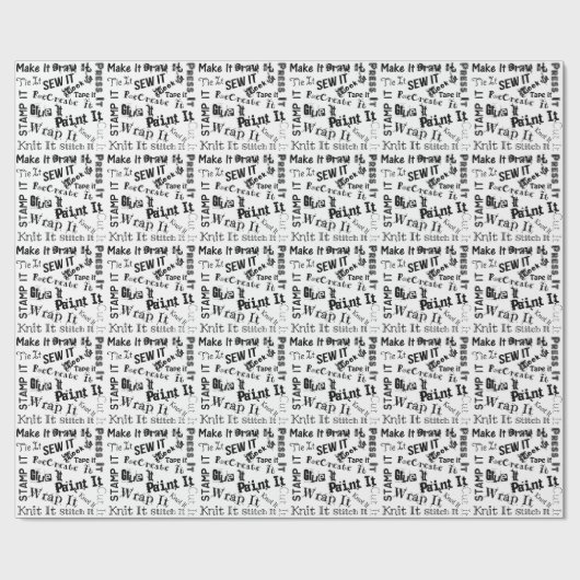 Tandwieltjes afdrukken zwart cadeaupapier (Vlak)