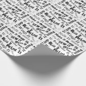 Tandwieltjes afdrukken zwart cadeaupapier (Hoek)