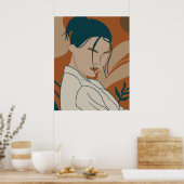 Tandy mode Portret met Boho kleur Poster (Keuken)