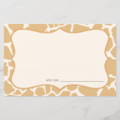Tane Baby Boy Giraffe Advieskaart (Achterkant)