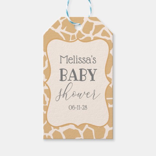 Tane Baby Boy Giraffe Cadeaulabel (Voorkant)