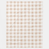 Tane Blush Crème Geruite Strepen Fleece Deken (Voorkant)