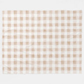 Tane Blush Crème Geruite Strepen Fleece Deken (Voorkant (Horizontaal))