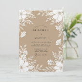 Tane Botanische Whimsy Bruiloft Kaart (Staand voorkant)