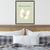 Tane Crème Groene Vlinder   Canvas Afdruk (Insitu (Slaapkamer))