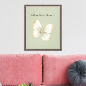 Tane Crème Groene Vlinder   Canvas Afdruk (Insitu (Woonkamer))