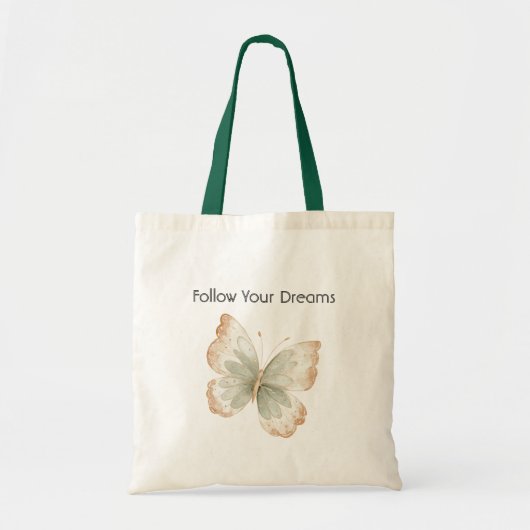 Tane Crème Groene Vlinder Tote Bag (Voorkant)