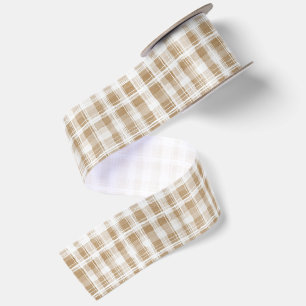 Tane Crème Plaid Strepen Verjaardag Satijnen Lint