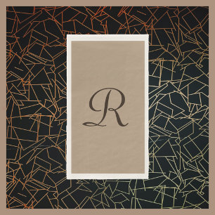 Tane en bruine monogram minimalistische neutrale k servet