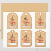 Tane en rode moderne uitgesneden gift tag set (Voorkant / Achterkant)
