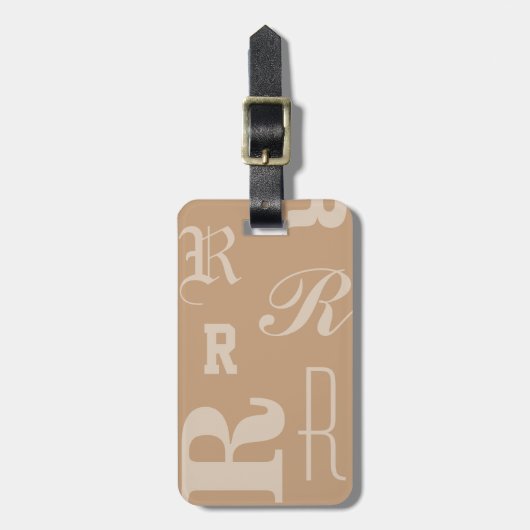 Tane gepersonaliseerde monogram, typografie initia bagagelabel (Voorkant verticaal)
