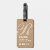 Tane gepersonaliseerde monogram, typografie initia bagagelabel (Achterkant verticaal)