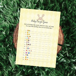 Tane konijn gele argyle baby emoji foto's spel kaart