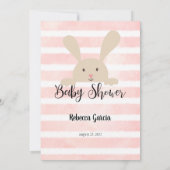 Tane konijn roze over onder baby shower spel kaart (Achterkant)