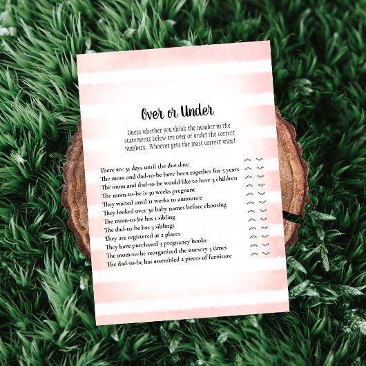 Tane konijn roze over onder baby shower spel kaart