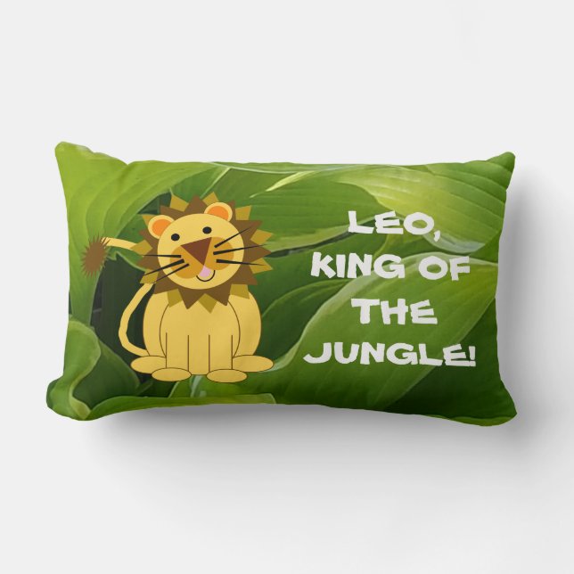 Tane Leeuw En Groene Hostas Koning Van De Jungle Kussen (Voorkant)