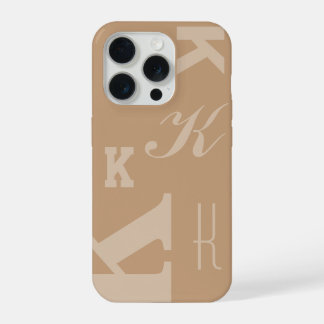 Tane op maat gemaakte initiaal, kies uw letter mon iPhone 15 pro case