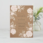 Tane Ranunculus Grijze Eucalyptus Bruiloft Kaart (Staand voorkant)