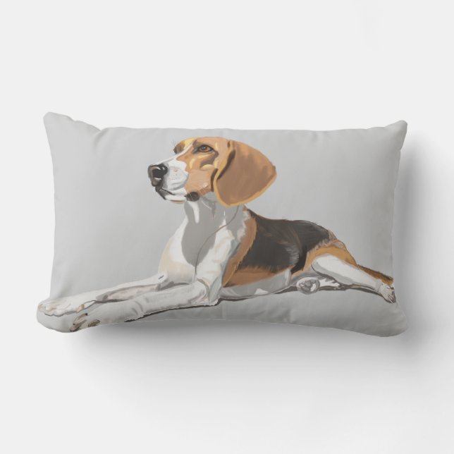 Tane witte en zwarte Beagle Kussen (Voorkant)