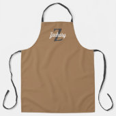 Taneelgrijze Monogram Gepersonaliseerd Schort (Voorkant)