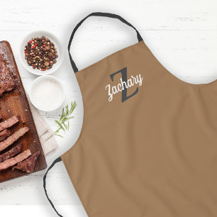 Taneelgrijze Monogram Gepersonaliseerd Schort