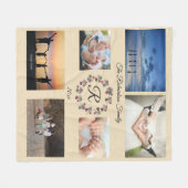 Taneer met monogram gepersonaliseerde 6 foto fleece deken (Voorkant (Horizontaal))