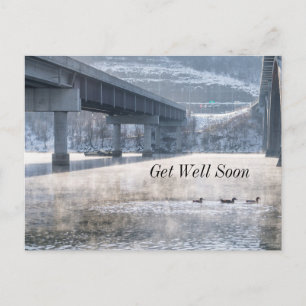 Taneycomo Meer Nevelige Winter Vissen Beterschap B Briefkaart